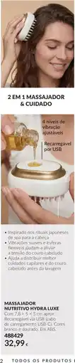 Avon Massajador nutritivo hydra luxe promoção