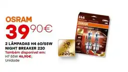 Roady osram 2 lâmpadas h4 60/55w night breaker 220 promoção