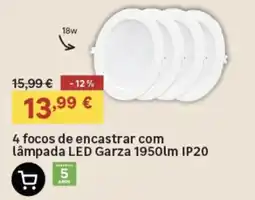 Leroy Merlin 4 focos de encastrar com lâmpada led garza 1950lm ip20 promoção