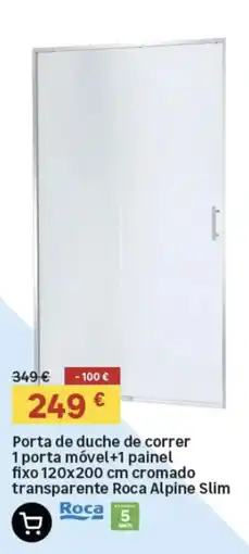 Leroy Merlin Porta de duche de correr Roca Alpine Slim promoção