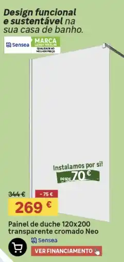 Leroy Merlin Painel de duche transparente cromado Neo Sensea promoção
