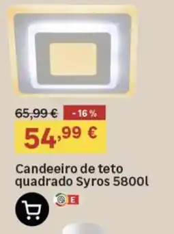 Leroy Merlin Candeeiro de teto quadrado Syros 5800l promoção
