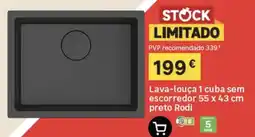 Leroy Merlin Lava-louça 1 cuba sem escorredor preto Rodi promoção
