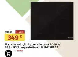 Leroy Merlin Placa de indução 4 zonas de calor preto Bosch promoção