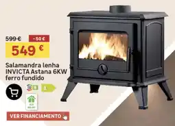 Leroy Merlin Salamandra lenha invicta astana 6kw ferro fundido promoção