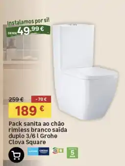 Leroy Merlin Pack sanita ao chão rimless branco saída duplo 3/6 l grohe clova square promoção