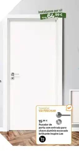 Leroy Merlin Puxador de porta com entrada para chave alumínio escovado brilhante inspire lee promoção