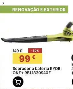 Leroy Merlin Soprador a bateria ryobi one+ rbl1820s40f promoção