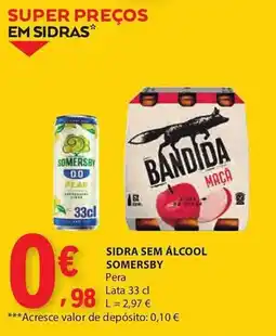 E.Leclerc Sidra sem álcool somersby pera promoção