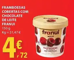 E.Leclerc franui framboesas cobertas com chocolate de leite promoção