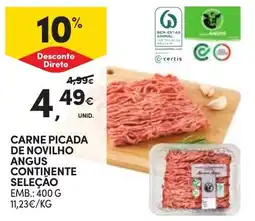 Continente Carne picada de novilho angus continente seleção promoção