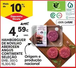 Continente Hambúrguer de novilho aberdeen angus continente seleção promoção