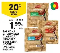 Continente Salsicha churrasco classica/picante/brasileira nobre promoção