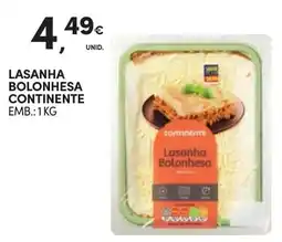 Continente Lasanha Bolonhesa Continente promoção