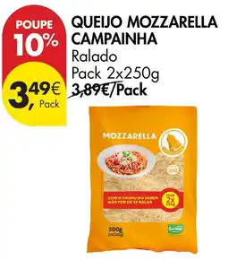 Pingo Doce queijo mozzarella campainha ralado promoção