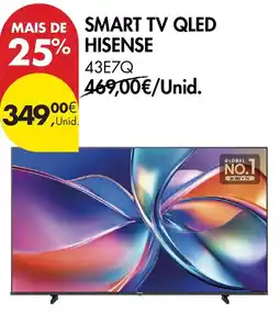 Pingo Doce smart tv qled hisense 43e7q promoção