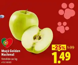 Lidl Maçã Golden Nacional promoção
