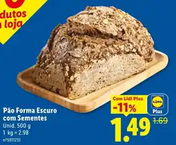 Lidl Pão Forma Escuro com Sementes promoção