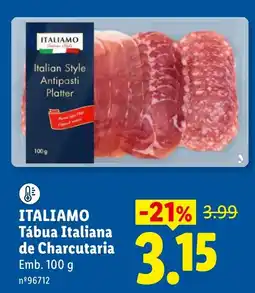 Lidl Itali amo tábua italiana de charcutaria promoção
