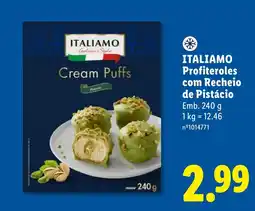 Lidl italiamo profiteroles com recheio de pistácio promoção