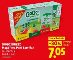 Lidl Gogosqueez maçã pêra pack familiar promoção