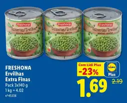 Lidl Freshona Ervilhas Extra Finas promoção