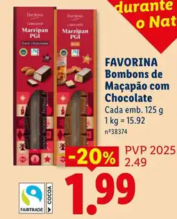 Lidl favorina bombons de maçapão com chocolate promoção