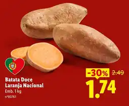 Lidl Batata Doce Laranja Nacional promoção
