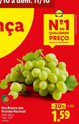 Lidl Uva Branca sem Grainha Nacional promoção