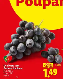 Lidl Uva Preta sem Grainha Nacional promoção