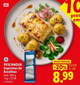 Lidl Pescanova supremas de bacalhau promoção