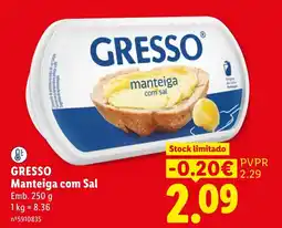 Lidl Gresso manteiga com sal promoção