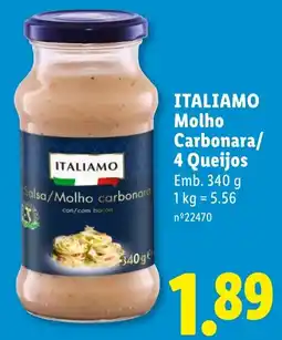 Lidl Italiamo molho carbonara/4 queijos promoção