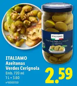 Lidl italiamo azeitonas verdes cerignola promoção