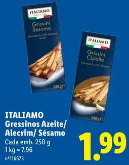 Lidl Italiamo gressinos azeite/alecrim/sésamo promoção
