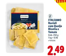 Lidl italiamo ravioli com queijo ricotta e tomate promoção