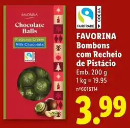 Lidl favorina bombons com recheio de pistácio promoção