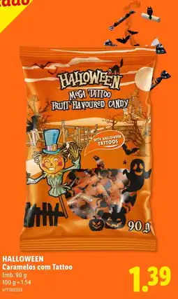 Lidl Halloween caramelos com tattoo promoção