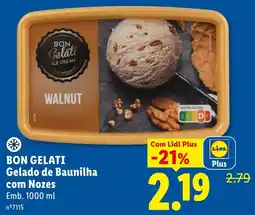 Lidl Bon gelati gelado de baunilha com nozes promoção