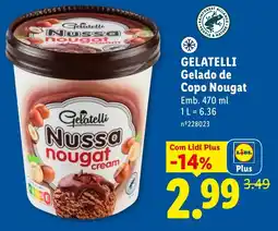 Lidl Gelatelli Gelado de Copo Nougat promoção