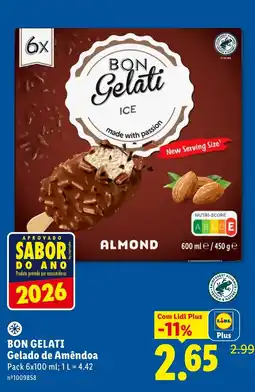 Lidl Bon gelati gelado de amêndoa promoção