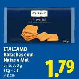 Lidl Italiamo bolachas com natas e mel promoção