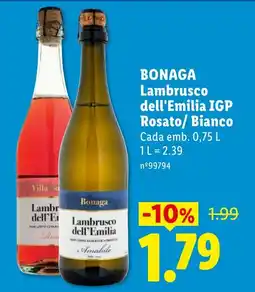 Lidl Bonaga Lambrusco dell'Emilia IGP promoção