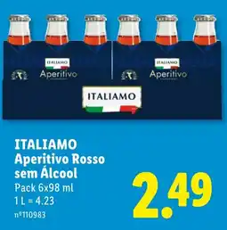 Lidl italiamo aperitivo rosso sem álcool promoção