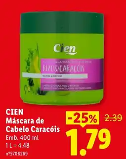 Lidl Cien Máscara de Cabelo Caracóis promoção