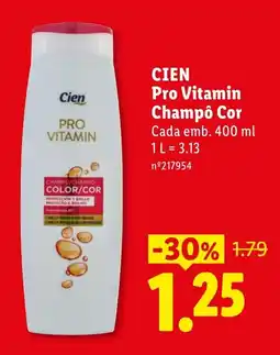 Lidl Cien pro vitamin champô cor promoção