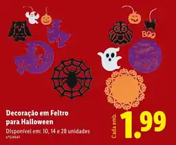 Lidl Decoração em Feltro para Halloween promoção