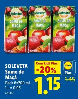 Lidl Solevita Sumo de Maçã promoção