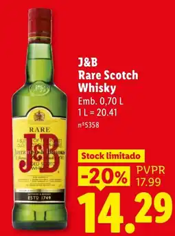 Lidl J&B Rare Scotch Whisky promoção