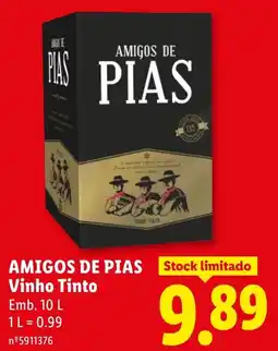 Lidl Amigos de Pias Vinho Tinto promoção